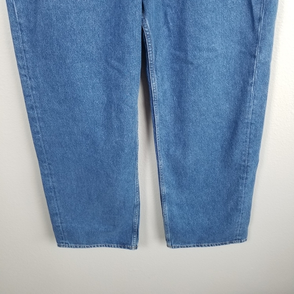 COS Crossover Folded Waist Blue Denim Straight Leg Jeans Size 32 NWT - Picture 6 of 12